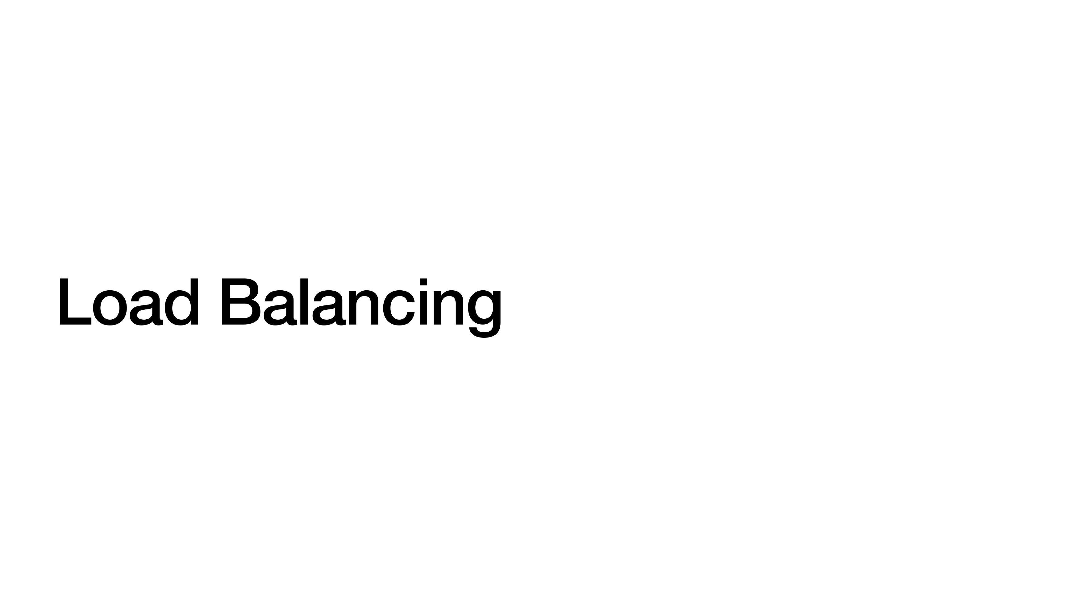 Section-title slide reading simply: Load Balancing.