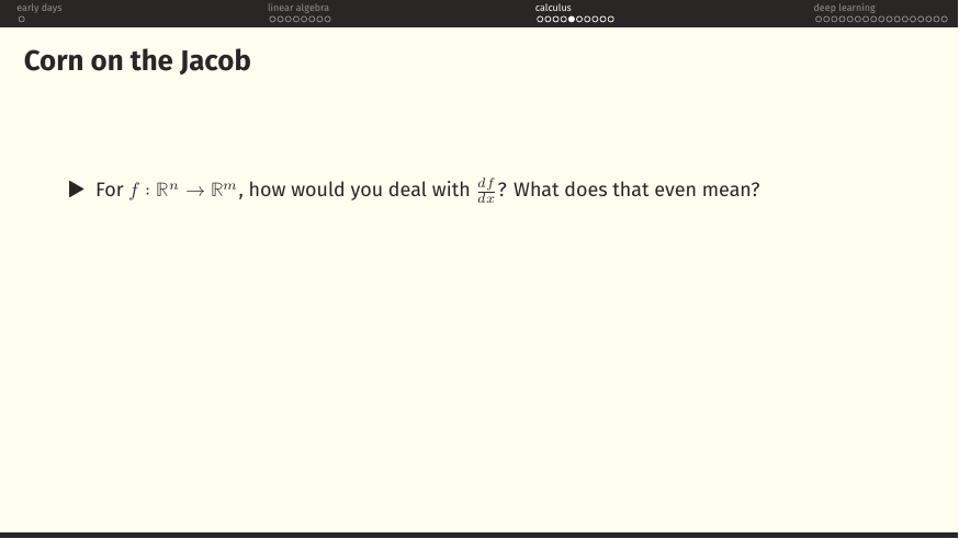 For f: ℝ^n → ℝ^m, how would you deal with df/dx?