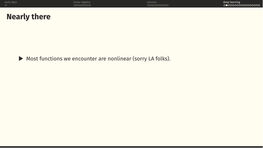 Most functions we encounter are nonlinear (sorry LA folks).