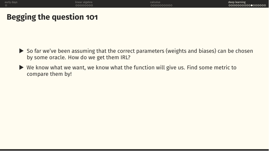 We know what we want and what the model gives — find a metric to compare them.