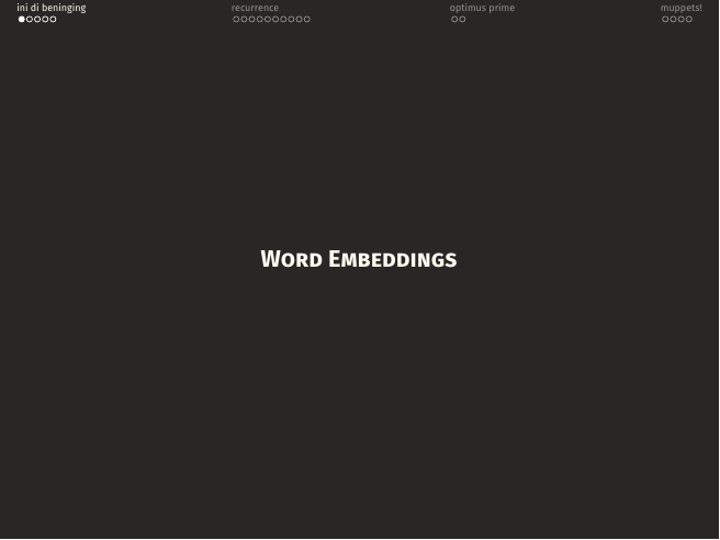Section divider: Word Embeddings